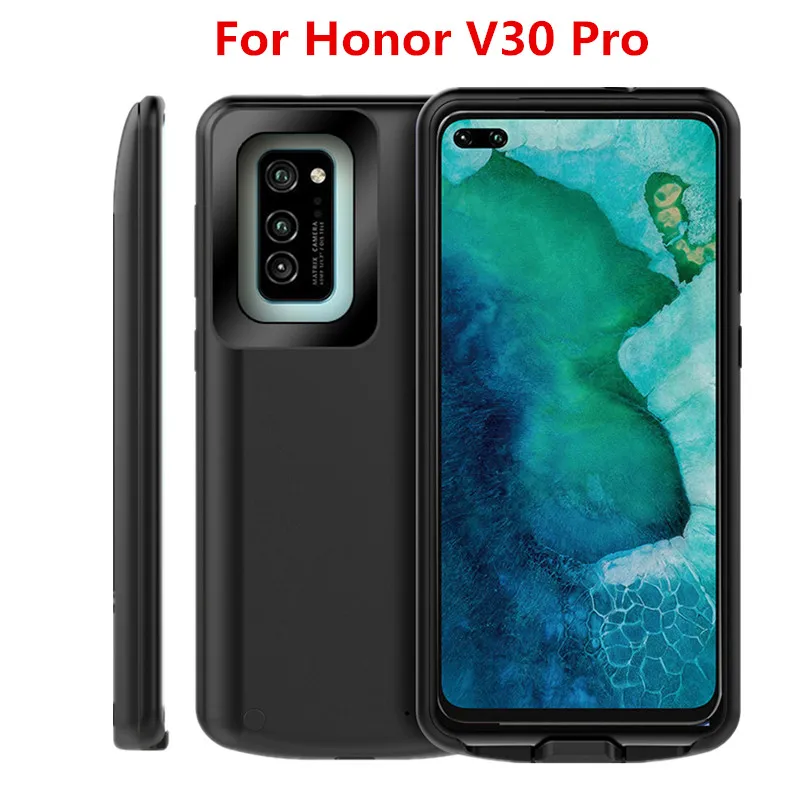 Чехол для huawei Honor V30 V30 Pro, 6500 мА/ч, зарядное устройство, расширенная резервная зарядка, чехол для аккумулятора Honor V30 - Цвет: Honor V30 Pro Black