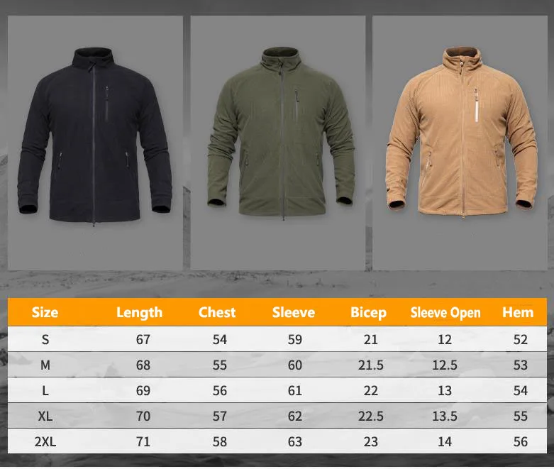 Men Outdoor Autumn Winter Military Tactical Jacket Polar Fleece Wear resistant Breathable Jackets Climbing Hunting Training Coat