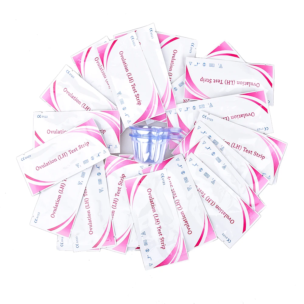 

50Pcs LH Ovulation Test + 50Pcs Cup Urine Container For LH Fertility Tests LH Ovulation Kits First Response Over 99% Accuracy