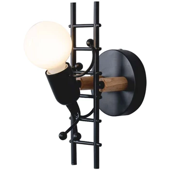 

Retro Creative Aisle Stairs Climbing Villain Wall Lamp Children's Room Lamp Hotel Room Indoor Bedside Lamp (No Bulb)