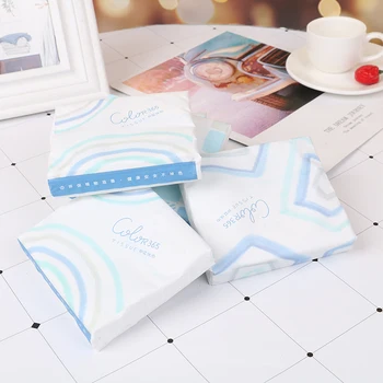 

60Pcs/Pack Small Bag Drawing Paper Color Fun Series Cartoon Pattern Disposable Facial Paper Tissues Printed Face Tissue Paper