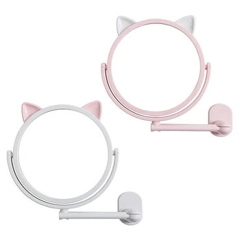 

N Bathroom Self-Adhesive Makeup Mirrors Household Front-free Mirrors Vanity Swivel Shaving Mirror Folding Adjustable Mirrors