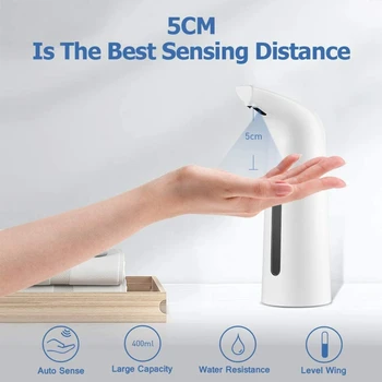 

Automatic Soap Dispenser 400ml Touchless with Infrared Motion Sensor GXMC