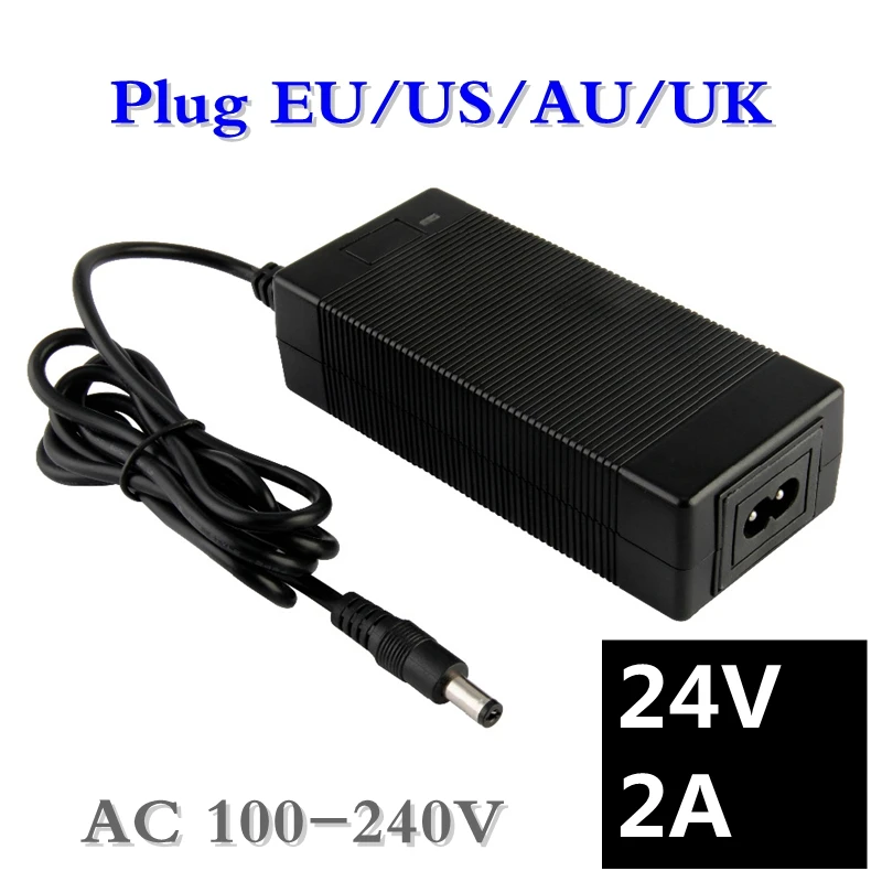 Baratos 24V 2A de plomo ácido de batería Cargador eléctrico de scooter ebike cargador de ruedas cargador de carro de golf cargador DC5.5 * 2,1