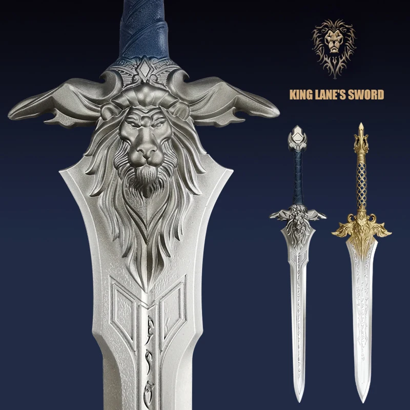 80cm 1:1 Cosplay Pu Weapon World of Warcraft Sword King Lane Cos Halloween Props Simulation Knife Knight Gifts | - Цена: 749,93 - 877,26 руб.