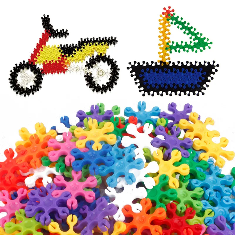 

Small Bachelor Kindergarten Building Blocks Children Plum PCs Snowflake Inserted Building Blocks Construction/Assembling Buildin