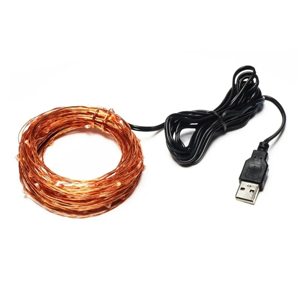 ICOCO 5 м/16ft 50 светодиодный s USB светодиодный медный провод струнный светильник IP67 Водонепроницаемый DIY лампы для праздников для внутреннего и наружного украшения