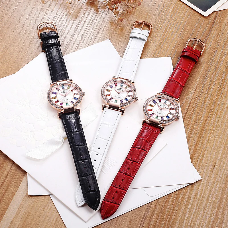 Ladies Watch Belt Big Waterproof Colorful Diamond Zirconium Quartz Fashion Women Luxury Gifts For Girls 4604