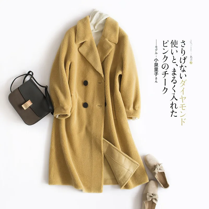 

Пальто из натурального меха Женская Зимняя шерстяная куртка женская одежда 2020 Корейская винтажная куртка из 100% овечьей шерсти осенние меховые топы для зимы 830