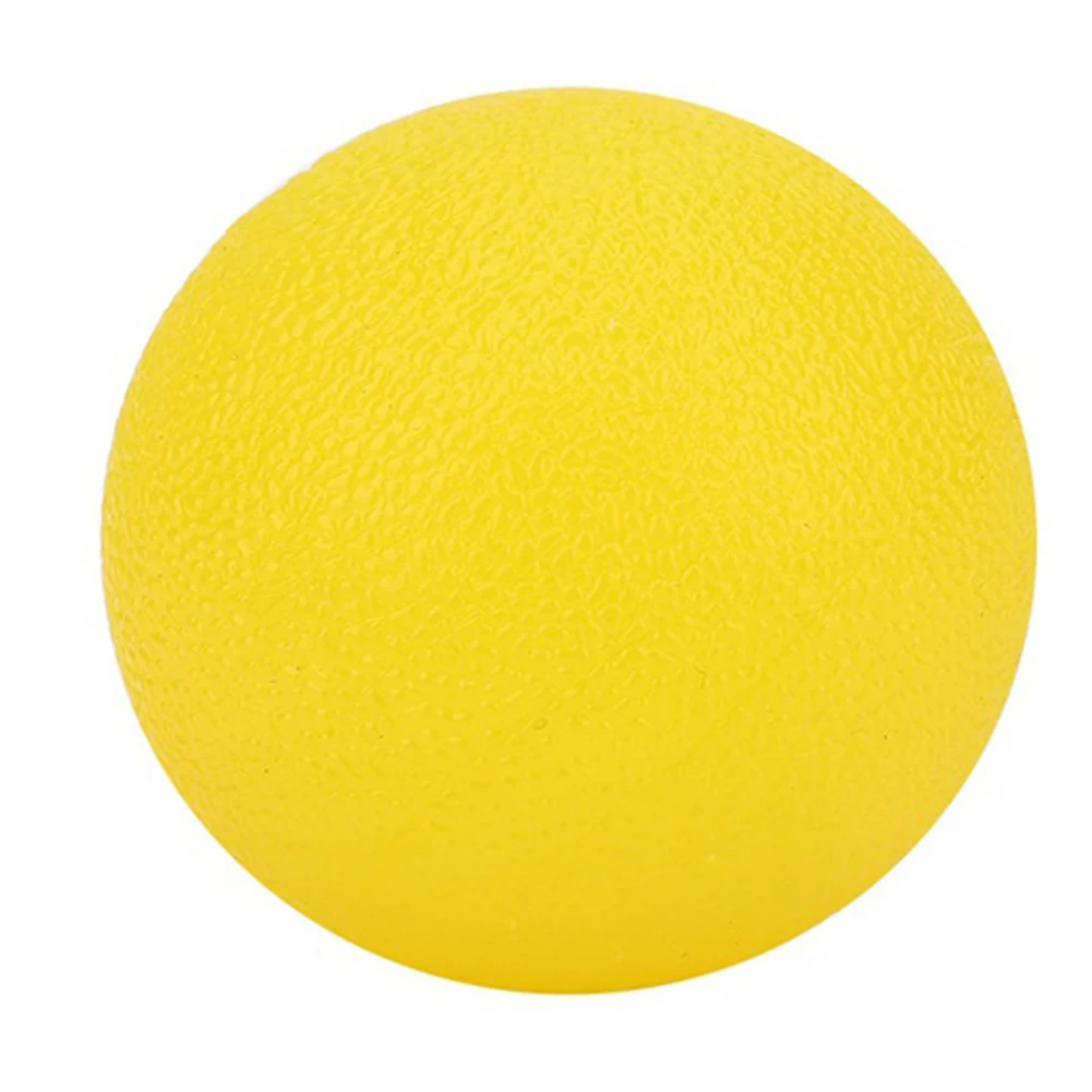 Силиконовый массажный терапевтический мяч для силовых упражнений для рук и пальцев, для снятия стресса, декомпрессионный мяч, фитнес-оборудование#63 - Цвет: Цвет: желтый