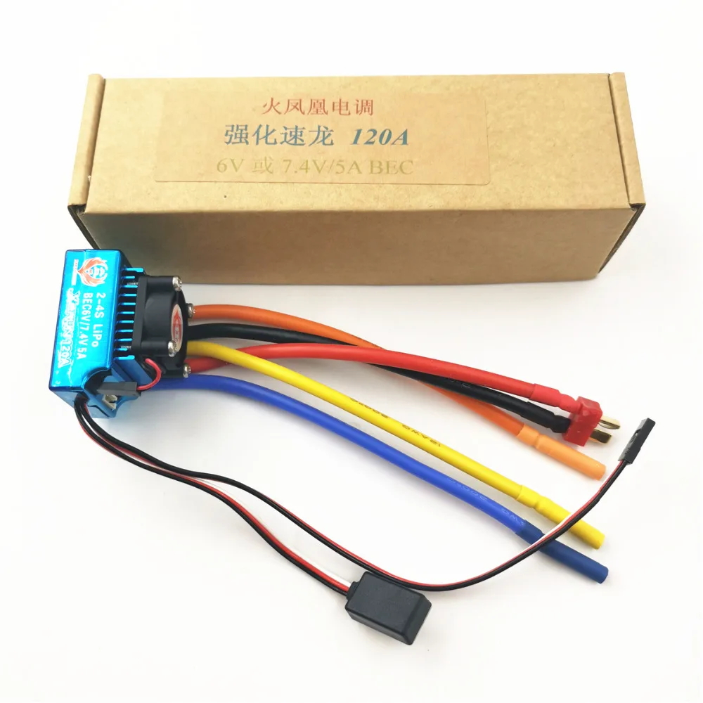 Fire Phoenix 120A Xerun бесщеточный ESC с сенсорным кабелем 2 4s Lipo 6V/5A или 7 4 V/5A BEC сенсорный esc