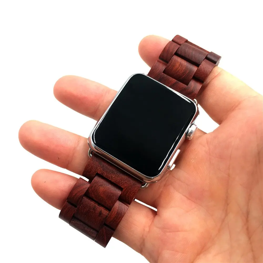 Деревянный браслет для apple watch 4 band 44 мм 40 мм Высокое качество цельная древесина часы ремень для iwatch 3 2 1 38 мм 42 мм петли аксессуары