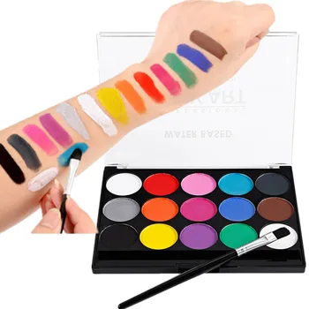 

15 Colors Face Body Art Painting Body Paint Oil Painting Tattoo Makeup Cosmetic Body Painting Brush Halloween Party Festival