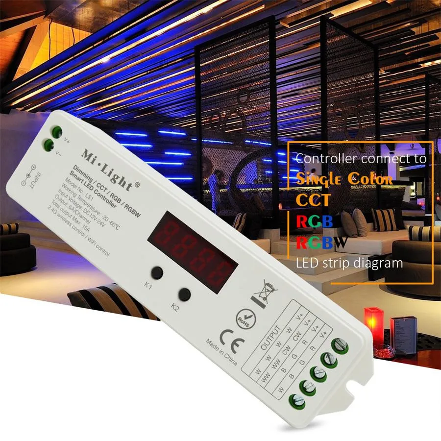 Milight LS1 4 в 1 умный светодиодный беспроводной контроллер для RGB RGBW CCT Одноцветный диммирующий дурально-белый светодиодный светильник