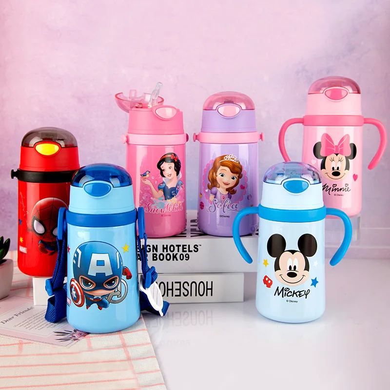 

Disney New Style 316 Stainless Steel Children Double Cover Straw Insulated Glass Baby Xue Yin Heat Retaining Belt shou bing bei