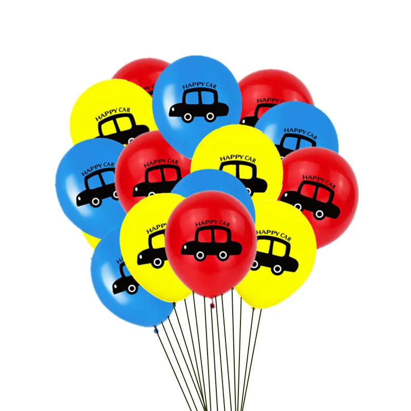 

12 Inch 10 Car HAPPY CAR Letter Balloon Baby Birthday Party Decoration Theme Activity Balloon Decoration Supplies
