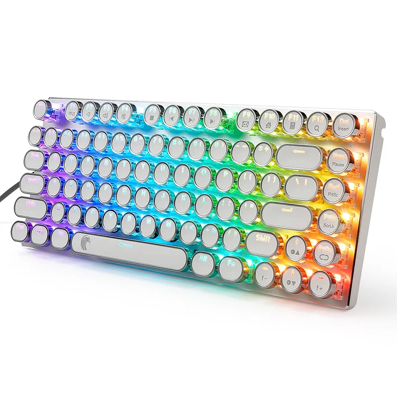 RGB игровая клавиатура светодиодный с подсветкой Ретро стимпанк эргономичная механическая клавиатура Проводная для ПК геймера Mac ноутбука настольного компьютера