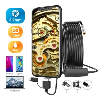 

USB Endoscope 3 in 1 Borescope 3.9mm Waterproof for Android Phone Windows PC Mac