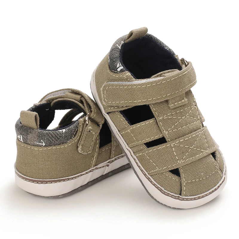 2021 NEW 0-18Months Kids Newborn Baby Boys Fashion Summer Soft Crib Shoes First Walker Anti Slip Sandals Shoes Soft Sole