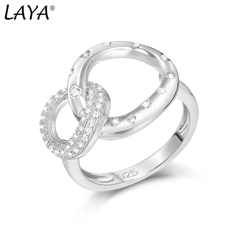

Laya 925 Sterling Silver High Quality Zircon Irregular Ring For Women Fashion Charms Original Modern Jewelry 2022 Trend