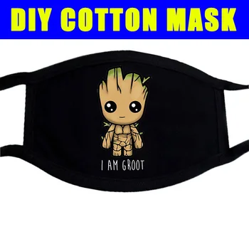 

Cartoon Cotton Washable Avenger Superman Printed Mask Washable Unisex Half Face Mouth Mask Unisex Washable Dustproof Cartoon Ani