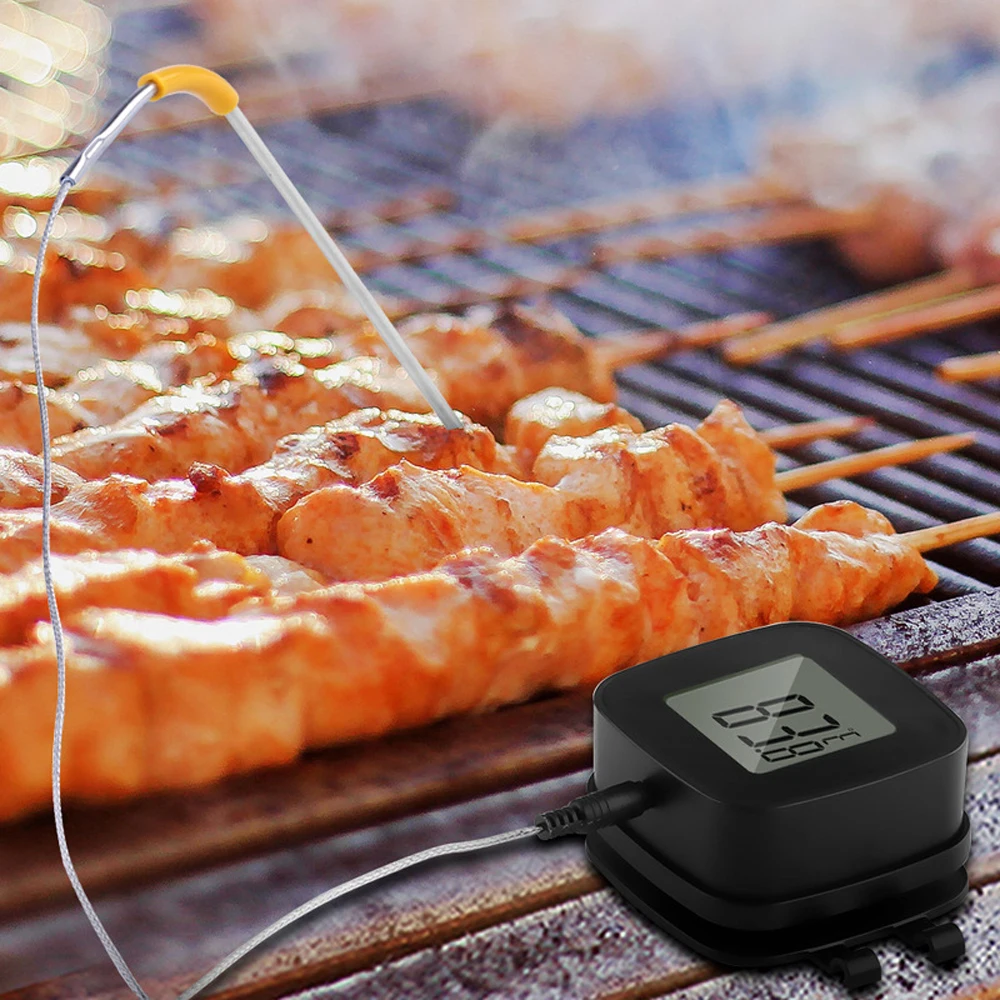 

LCD BT Portable Temperature Electric Food Cooking Barbecue Temperature App Controll Digital Display Alarm Measurer