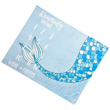 

1pc Baby Photography Blanket Fish Tail Pattern Newborn Infant Milestone Blanket