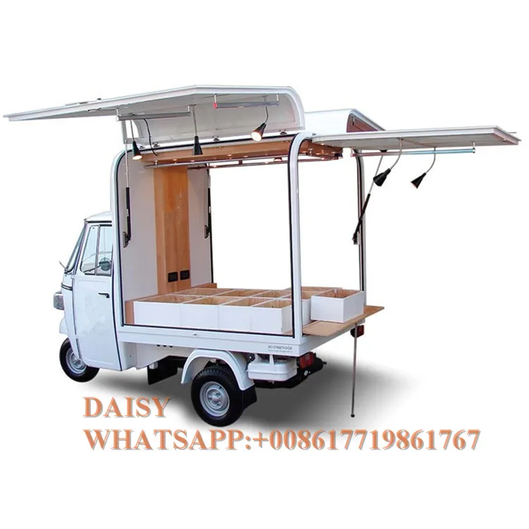 Бензин/Электрический Тип piaggio ape фургон для общественного питания кофе пиво торговый грузовик с подъемом