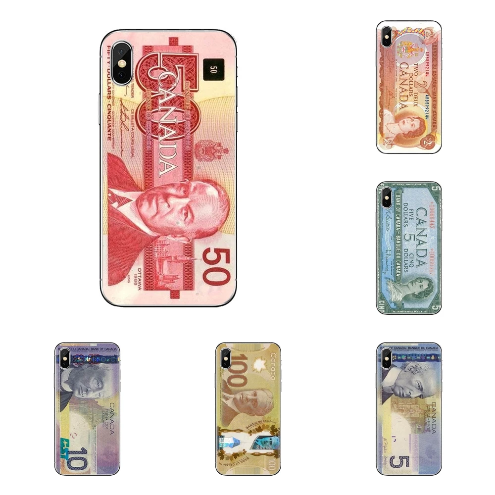 Soft Transparent Cases Canada CA Canadian dollar CAD Money For iPod Touch Apple iPhone 4 4S 5 5S SE 5C 6 6S 7 8 X XR XS Plus MAX |