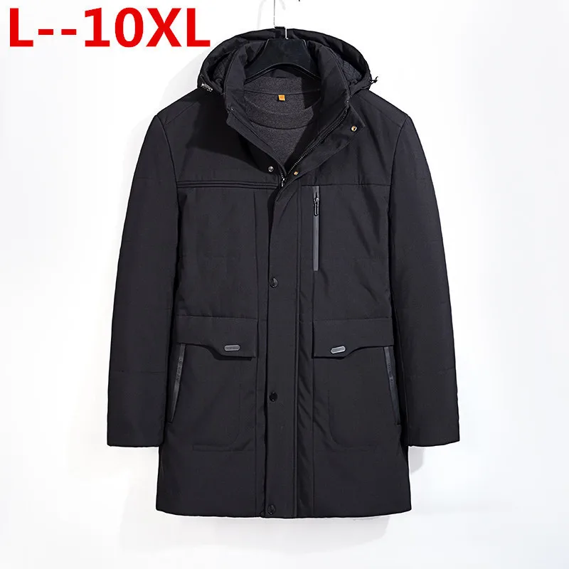 Nieuwe Grote 8XL 7XL 6XL 5XL Grote Maat Warm Uitloper Winter Jas Mannen Winddicht Capuchon Jasje Warme Mannen Parka plus Size