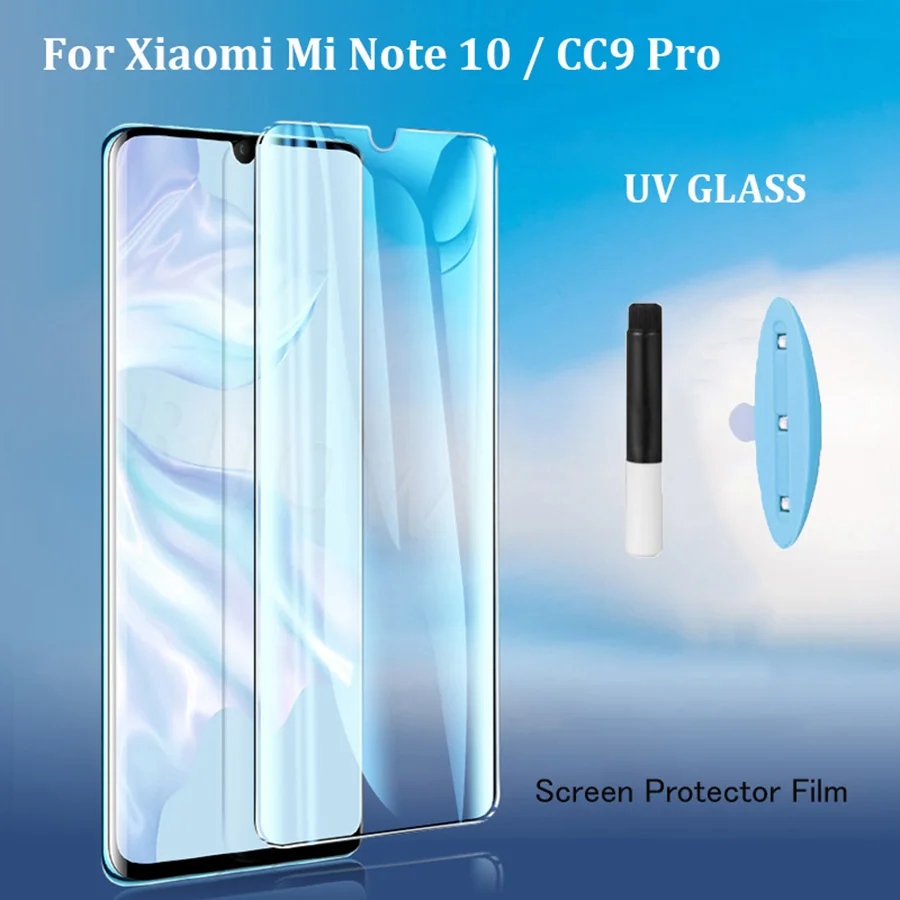 Ультрафиолетовый жидкий полный клей из закаленного стекла для Xiaomi mi Note 10 чехол Защитная пленка для экрана Xio mi CC9 Pro стеклянная пленка CC 9