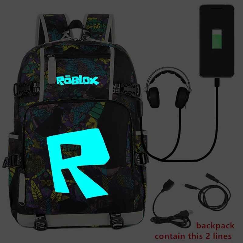 

Luminous printing Backpack mochila mujer kid and girl USB Schoolbags for Boy Travel waterproof Large Teenager backpack