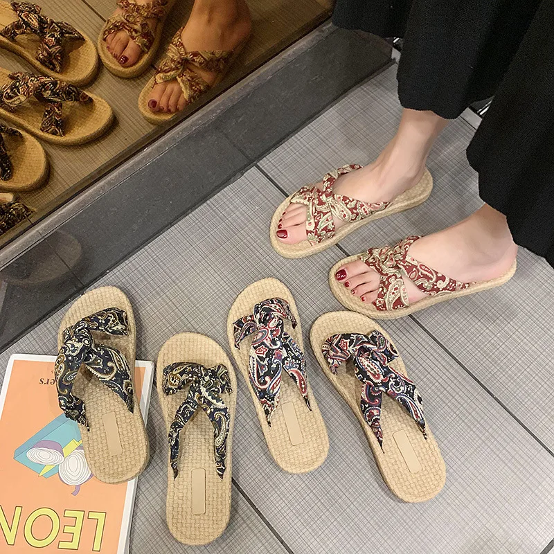 

Flip-flops Women's Summer Seaside 2019 New Style Versitile Fashion Outer Wear INS Non-slip Net Red Flat Sandals
