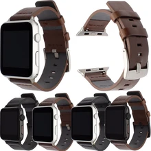 Итальянский масляный кожаный ремешок для часов iWatch Apple Watch 38 мм 40