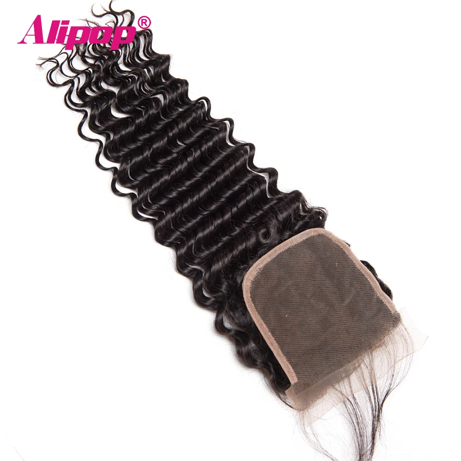 Deep Wave Bundles With Closure 3 Bundles Brazilian Hair Weave Bundles With Closure Remy Human Hair Bundles With Closure ALIPOP (4)
