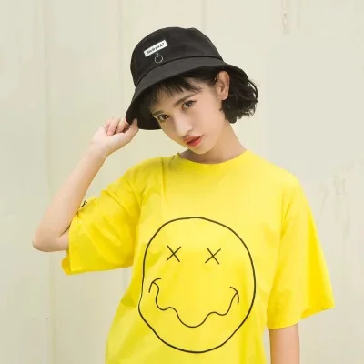 Женские шляпы с принтом Kawaii, милые летние женские шляпы в Корейском стиле, подходят ко всему, Harajuku Ulzzang, модные, простые, шикарные