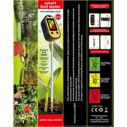 Testeur de PH du sol 6 en 1, capteur d'humidité du sol, de la lumière du soleil, des fleurs de jardin, de l'acidité des plantes, moniteur de PH 