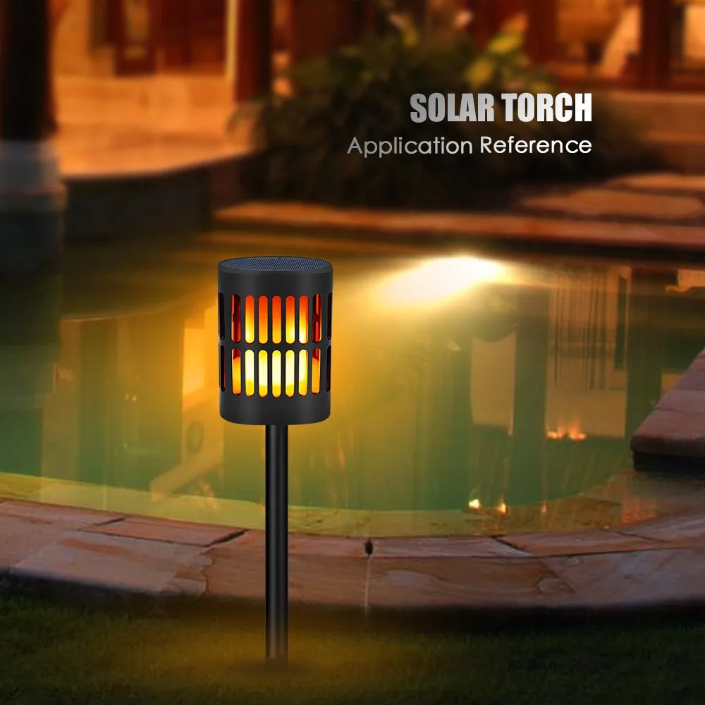 Chama da Tocha à Prova Solares do Jardim Lâmpada para a Paisagem do Gramado Led Chama Bruxuleante d' Água Luz Solar Luzes Levou Energia Caminho 1 - 2 4pcs 96 10 Chama Da Tocha À Prova D' Água
