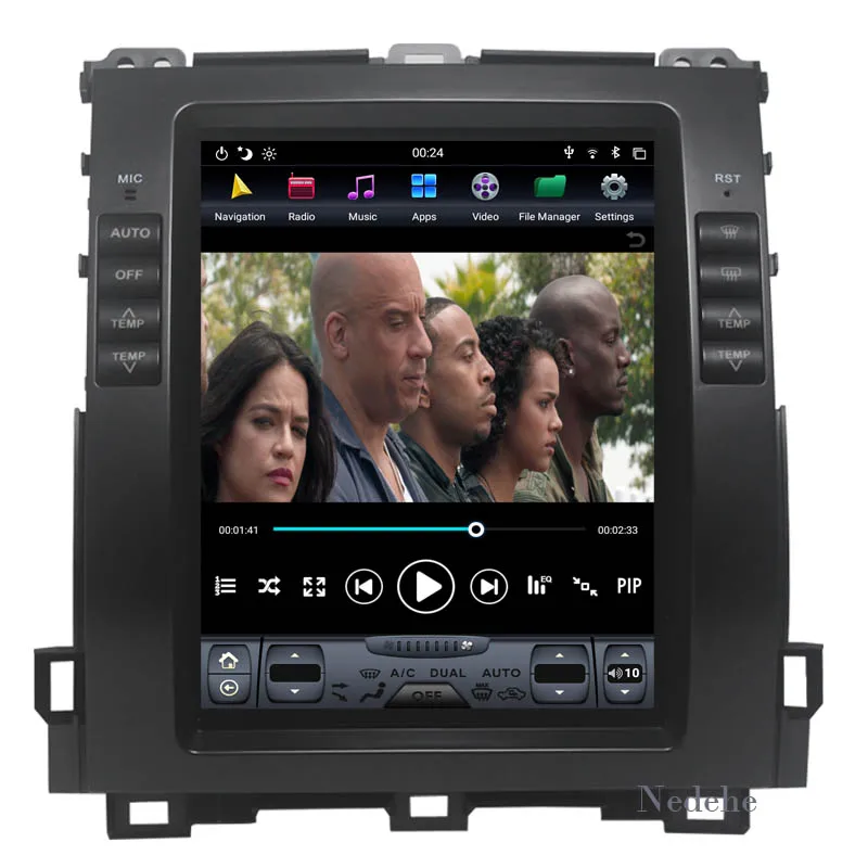 Android 8,1 автомобильный gps-навигация, dvd-плеер для Toyota Land Cruiser Prado 120 2002-2009/Lexus GX470 Tesla стиль 10," ips экран