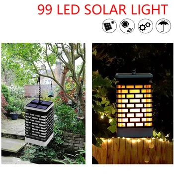 

Retro Solar Lamp Flame Hanging Lantern Lights Hollowed Solar Lanterns Light Waterproof Outdoor Landscape Garden Solar Lighting
