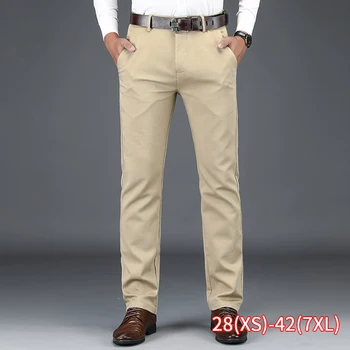 

Business men casual pants cotton Spring autumn loose straight solid color large size pants 2020 high quality 2020