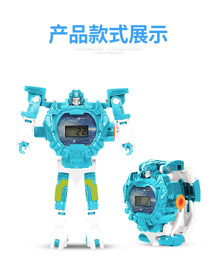 Горячая трансформация 3D проекционные часы Jingang мультфильм робот модели игрушки детский сад маленький подарок