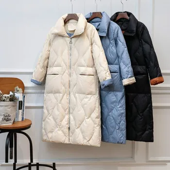 

New Winter Jacket 2019 Ultra Light Duck Down Womens Casual Warm Snow Coat for Women Long Coat Parka