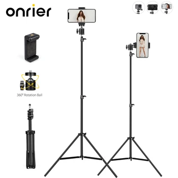 

Onrier Lightweight Camera Phone Tripod Portable Mount Holder Clip Bluetooth Remote Control for Live Youtube Cellphone OLS03A