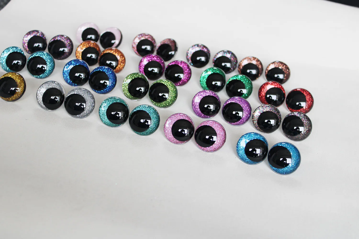 20PCS   12mm to  28mm comical Round  glitter toy eyes funnny doll eyes With handpress washer FOR PLUSH CRAFT -N19 3