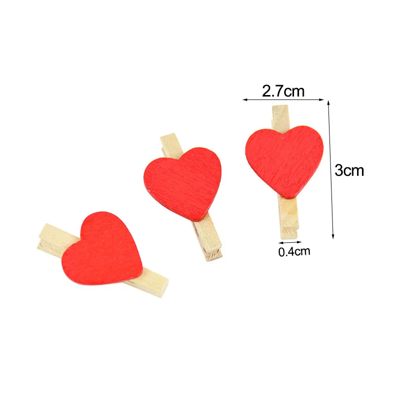 50pcs/lot 3cm Wood Pegs Cute Wooden Love Hearts Clips DIY Photo Banner Crafts for Home Birthday Wedding Decoration Clothes Pegs clothes pegs