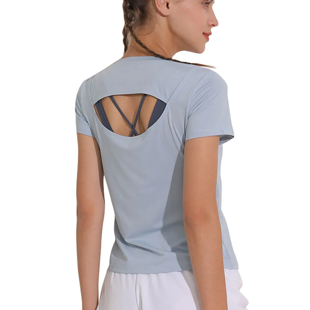 

Women's Short Sleeve Cool Mesh Patch Compression Fit Soft Wicking Pro Dri Fit Athletic Gym T Shirt