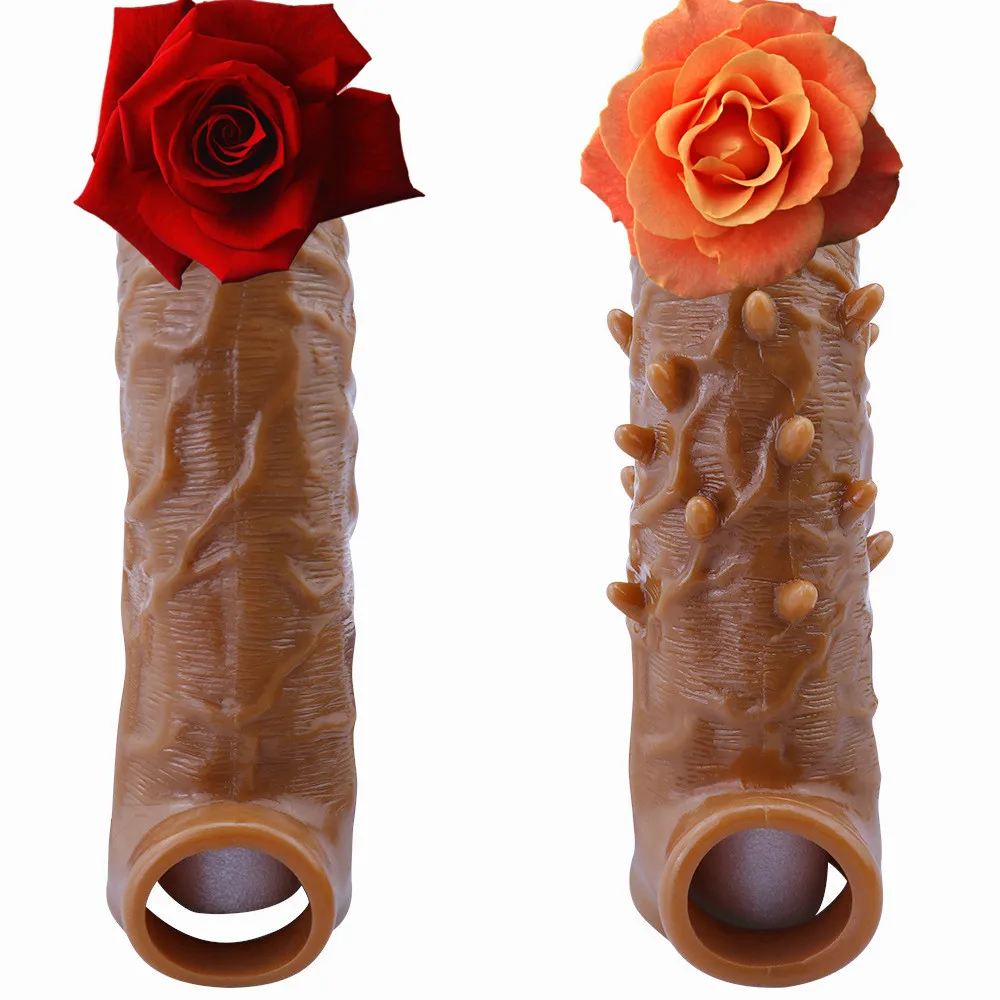 

Sexy Aid Toy Adult Couples Flirting Model Condom Lengthen Rough Male Liquid Silicone Dildos