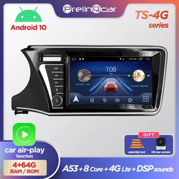 

prelingcar Android 10.0 System Car IPS Touch Screen Stereo For Honda new City player Stereo with buttons navigation system