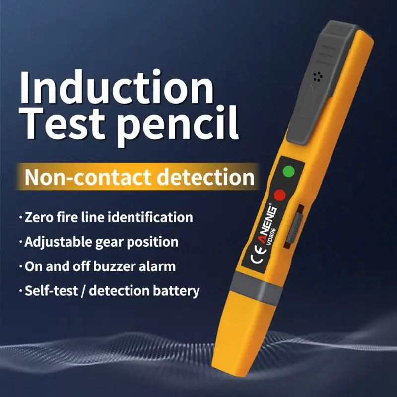 

AC/DC Voltage Detector Electric Non-contact Pen Tester Continuity Battery Test Pencil with Sound Light Alarm VD806